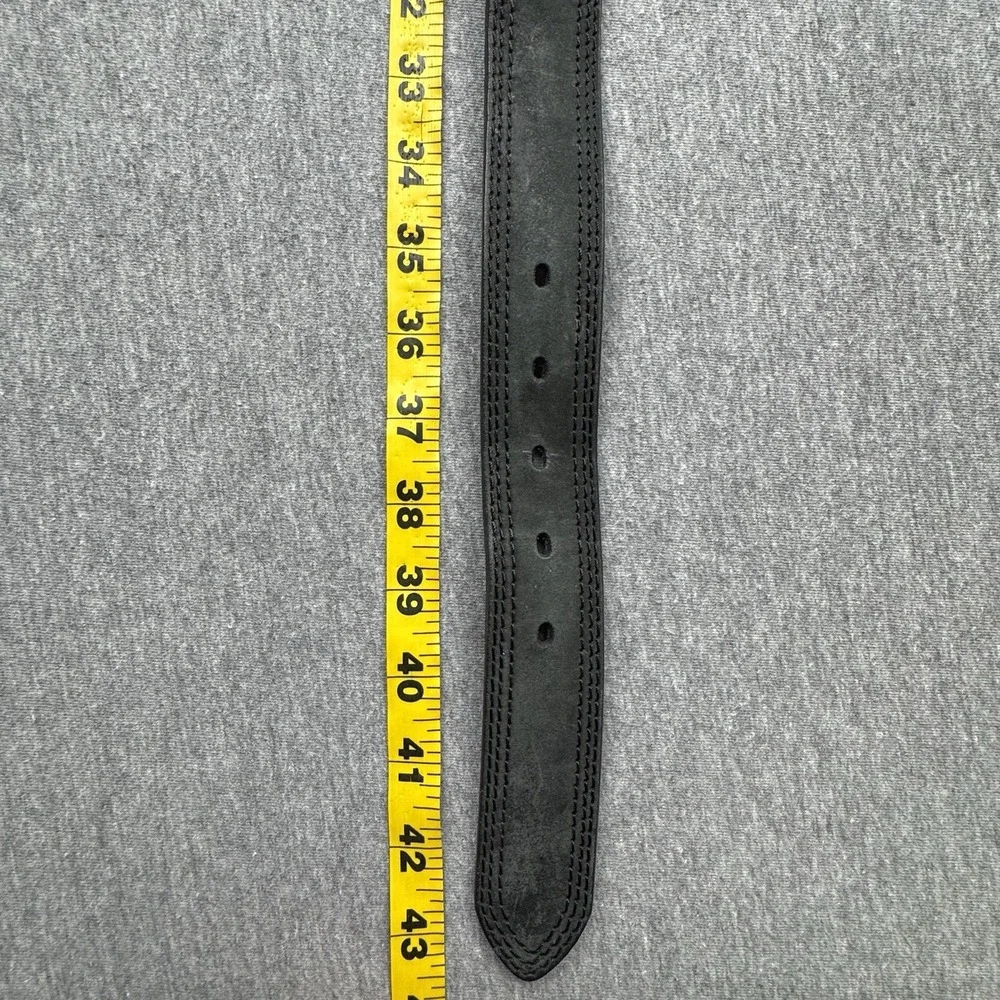 Carhartt Belt Black Triple Stitch Leather Work Mens Sz 38 WB5507-M